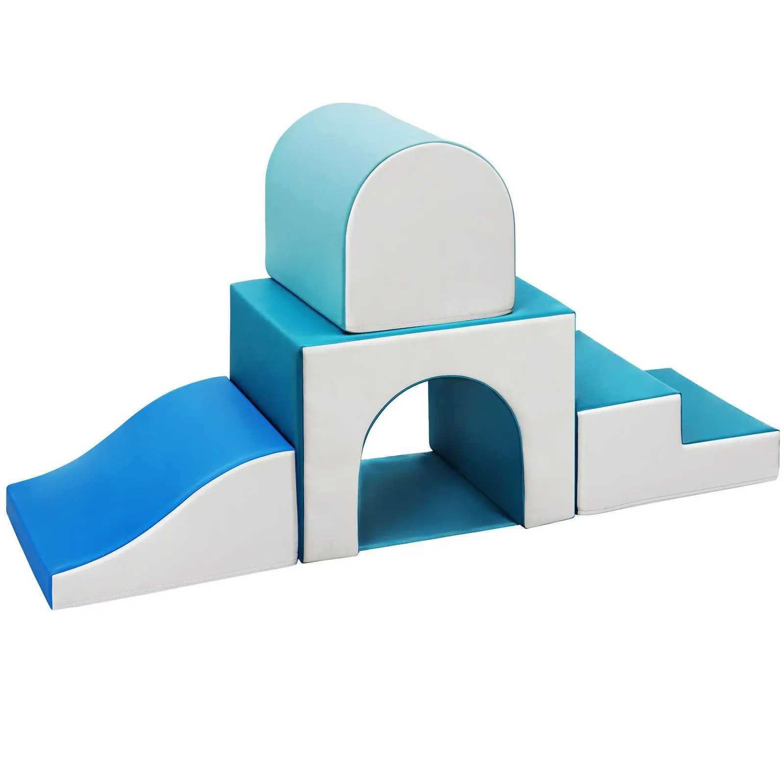 Sumbababy Climbing Blocks for Kids with Tunnel: 4 PCS Indoor Play Gym Set, Toddlers Climber with Slide & Stairs, Soft Playground Structure for Boys and Girls.