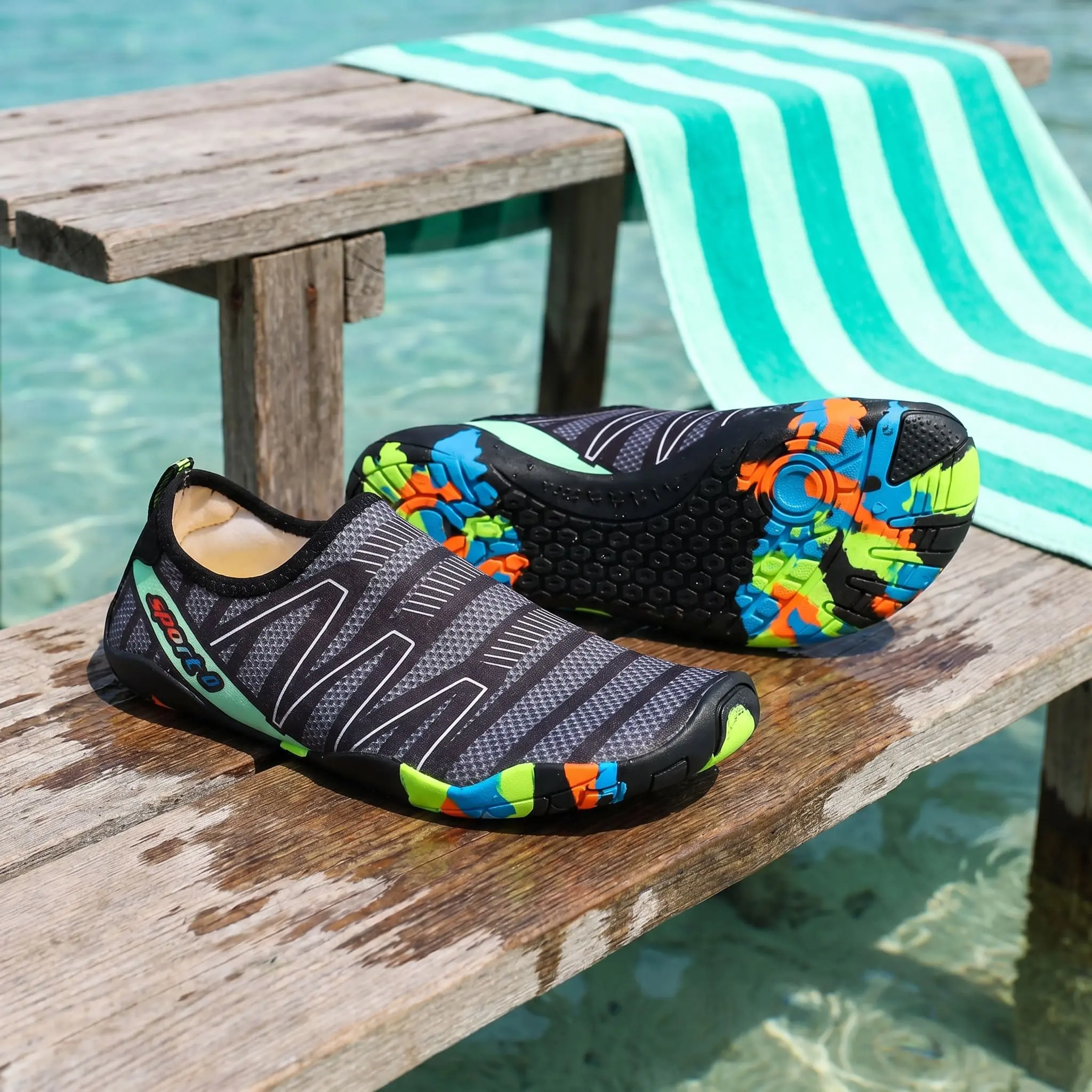Quick Dry Water Shoes For Men Women Barefoot Aqua Socks Slip On Beach Swim Slippers Lightweight Pool Surf Yoga Travel Footwear Vacation Must Haves Summer Essentials Activewear Workout Gear