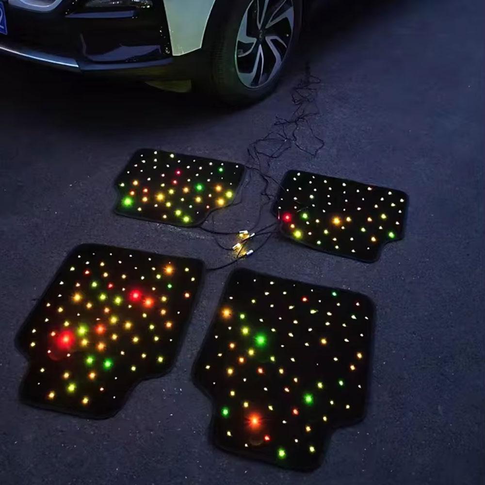 Luxury Starlight LED Car Floor Mats, 4pcs Starry Star Light Floor Mats Fiber Optic Lights APP/Remote Control Music Mode Sound Activated Interior Lights for Cars, SUVs, Trucks Luxury Starlight LED Car Floor Mats, 4pcs Starry Star Light Floor Mats Fiber Optic Lights APP/Remote Control Music Mode Sound Activated Interior Lights for Cars, SUVs, Trucks