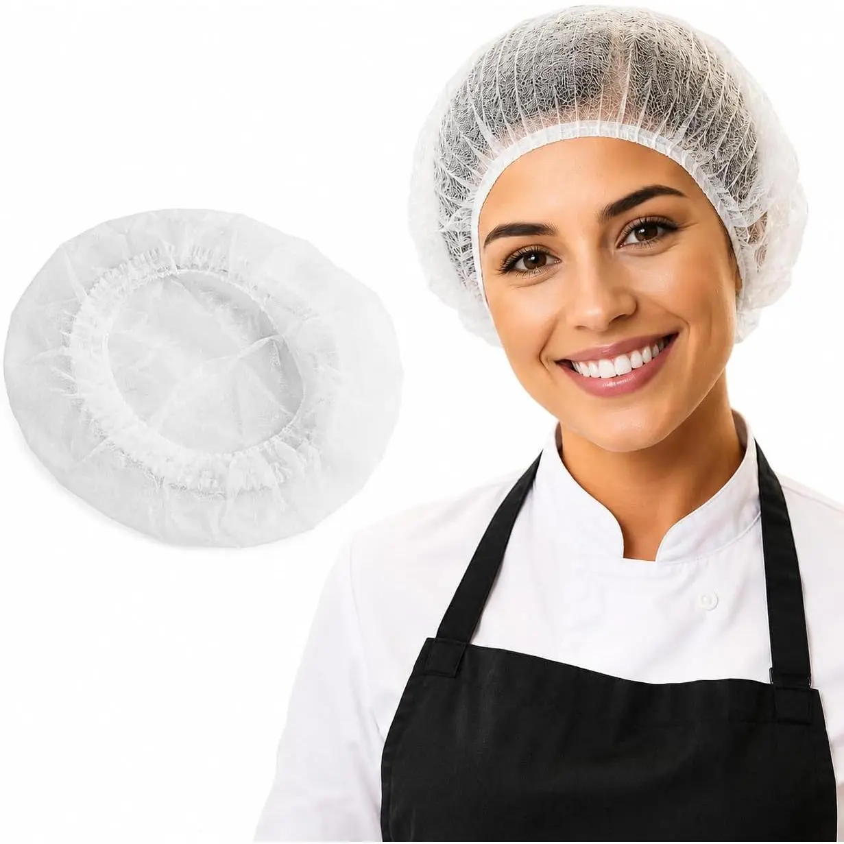 Disposable Bouffant Caps 100 count,24inches Hair Net, Elastic Dust Cap for  Service,Salon,,Kitchen  Cover