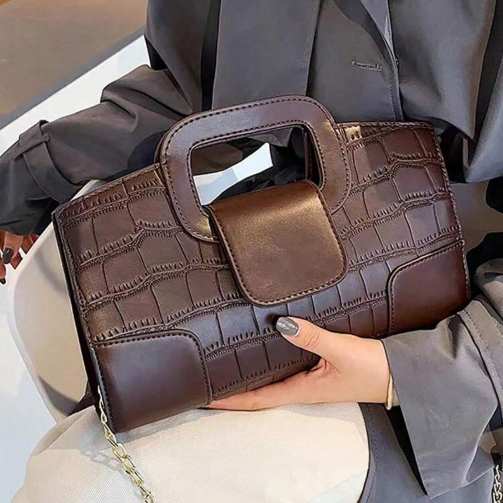 PU Crocodile Pattern Women's Crossbody Bag, Pattern Cut Randomly Women's Handbag Shoulder Bag Party Clutch Bag Purse Wallet Clutch Bag Suitablefor Dinner, Party, , Leisure, Shopping