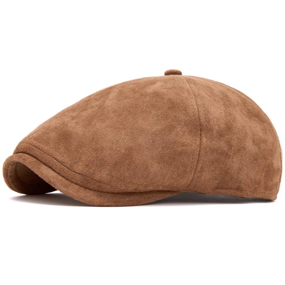 HT4971 Mens Berets Women Autumn Winter Hat Vintage Artist Painter Beret Hat Male Female Ivy Flat Cap Suede Octagonal Beret Caps