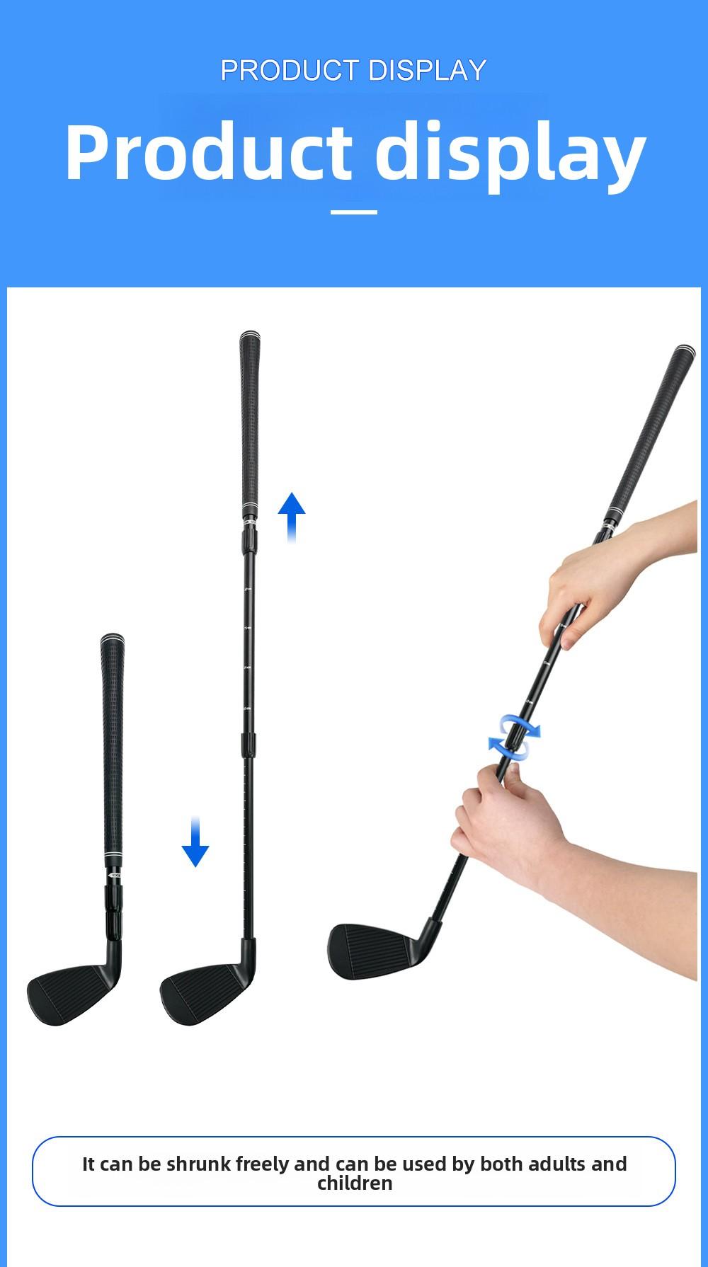 Outdoor Golf Three-Section Telescopic Chipping Club Extendable Practice Club for Indoor & Outdoor Use
