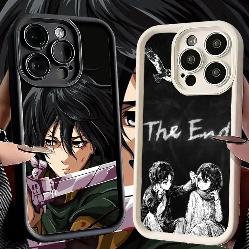 A-Attack On T-Titan Mikasa Phone Case for iPhone 17, 16, 15, 14, 13, 12, 11 Pro Air Plus ProMax and Samsung S26-S20 Ultra Plus FE shock-absorbing phone cases, fashionable gift.