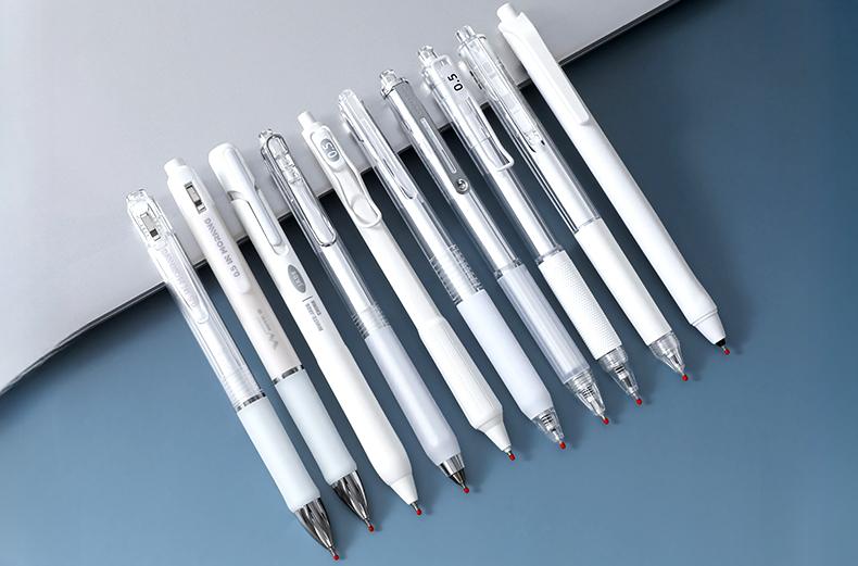 3 styles, 10 pens each, simple solid translucent dual design gel pens 0.5mm, smooth non bleeding quick dry pens exams practice, DIY study office writing, large capacity black gel pens