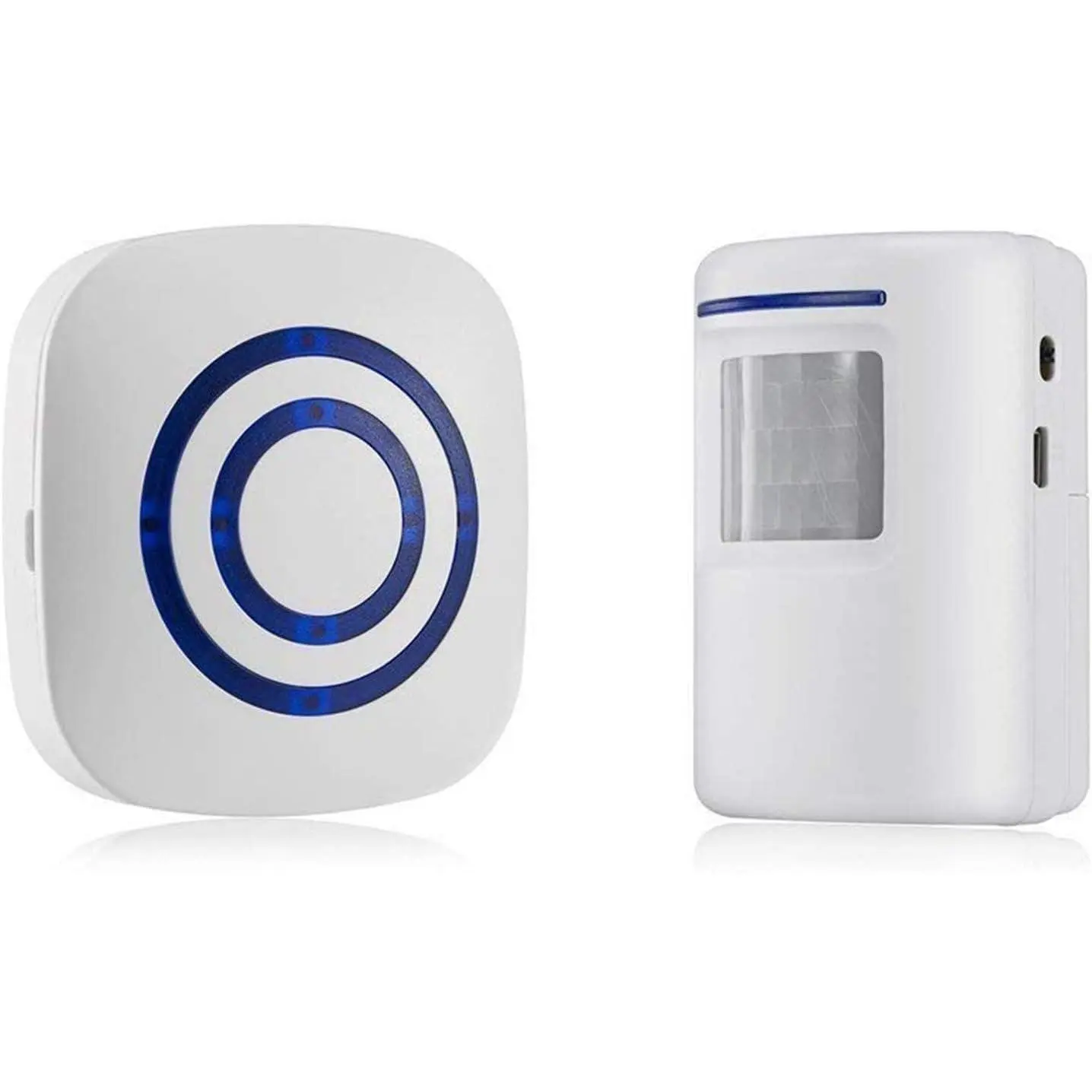 Door Chime, Business Door Motion Sensor Detector  Visitor doorbell   Driveway  with 1 Plug-in Receiver and 1 PIR Detector Weatherproof(White)