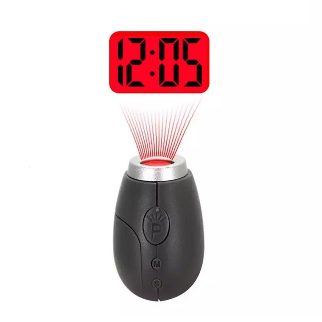 Ceiling Projection Clock Keyring Multifunctional LED Projection Clocks Keychain Electronic Night Lights Clock Key Chains
