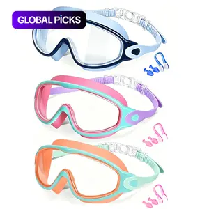 3-Pack Swim Goggles for Kids 3-15, Anti-Fog Anti-UV Wide Vision, Waterproof No Leak, Ideal for Boys and Girls, PC Frame Material, Swim Goggles Set