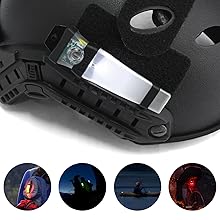 Tactical Helmet Light, Personal Identification Marker Survival Safety Signal Light with Constant/Strobe Task Lamp for Hunting Fishing Hiking Cycling