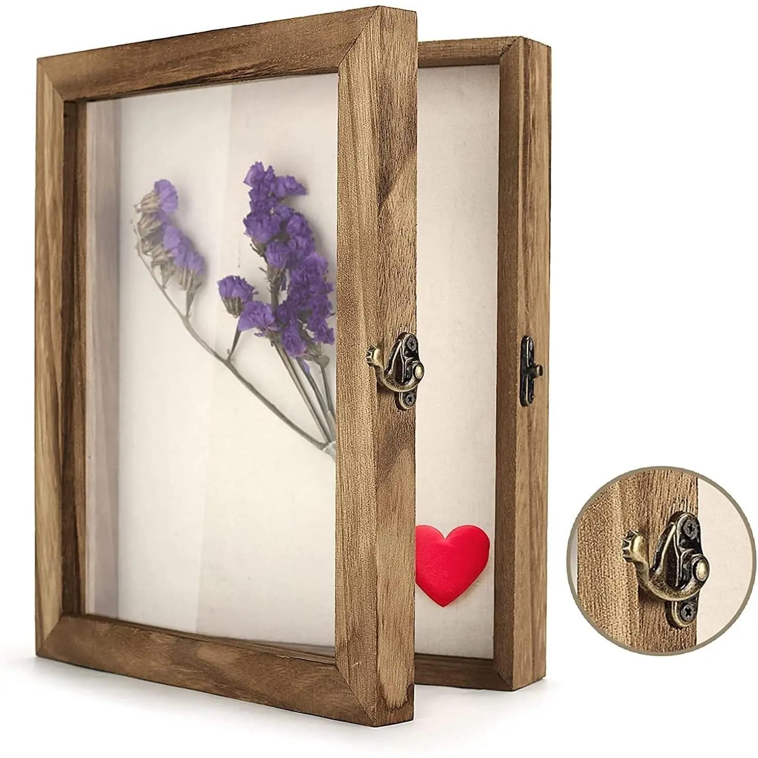 8x10 Shadow Box Memory Display Case, Carbonized Wood Picture FrameGift