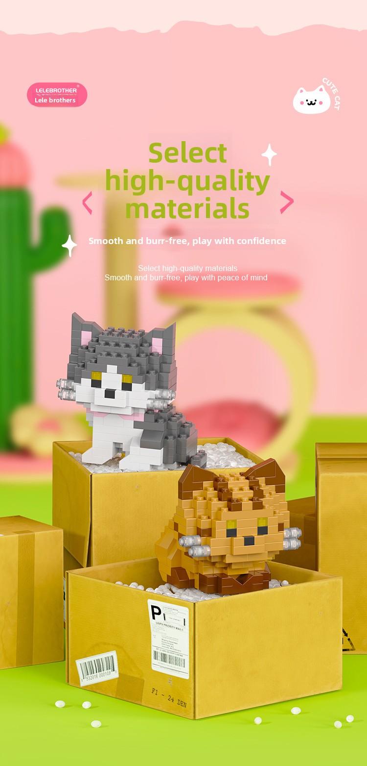 Cute Mini Particle Cat & Dog Building Blocks, Fun for Kids & Adults, Decor & Gift Idea, Perfect Time Killer,6PCS Cartoon Cat & Dog Pet Figures Building Blocks Set,Cute Cat Dog Micro Building Blocks Animal Model Kit for Kids Adults