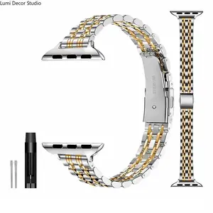 Women's Durable Stainless Steel Watch Band Accessories - Compatible with Series 1-11, SE, Ultra Models, Adjustable Wearable Bracelet Strap with Elegant Design & Comfortable Fit