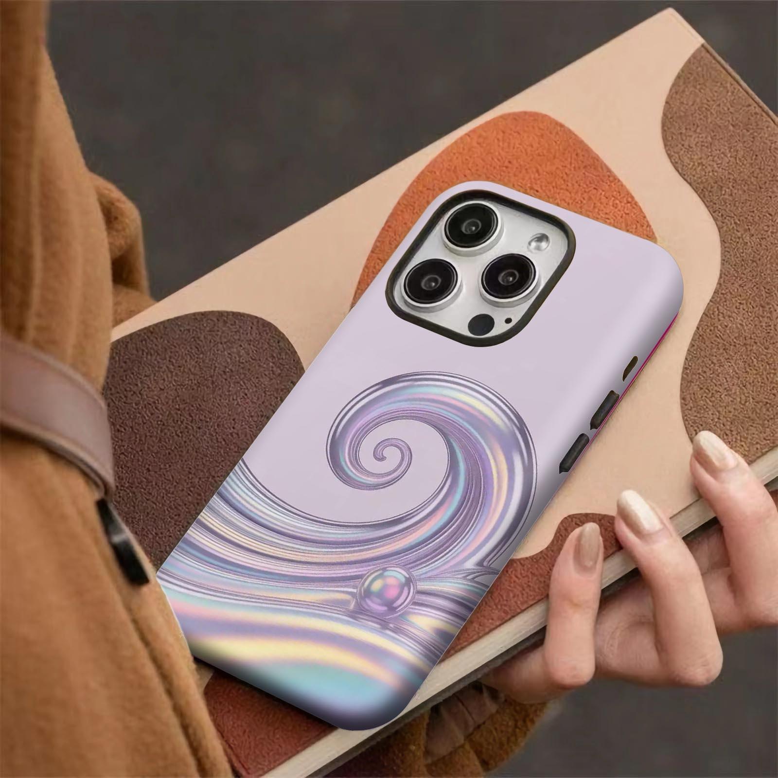Iridescent, wave, pearl Soft And Hard Two-In-One Film Printed Full Pattern Case For IPhone 16 15 14 13 1211 Pro Max Plus Phone Case