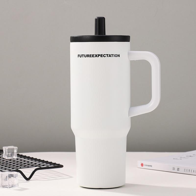 316 Stainless Steel Insulated Cup With Large Capacity For Outdoor, Car, And Office Use, Straw Cup With Convenient Handle For Keeping Drinks Cold Or Hot, Essential For Home Use