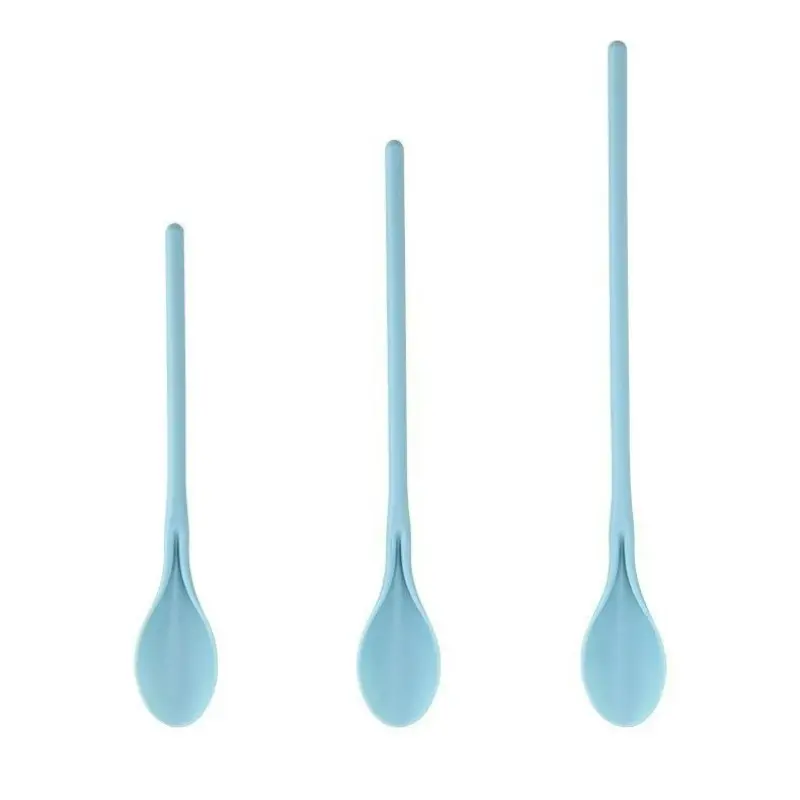 3-piece plastic long-handled stirring spoon set, capable of digging deep into the sauce at the bottom of the bottle, suitable for cold salad dressing, jam baking, and easy-to-clean household small tools
