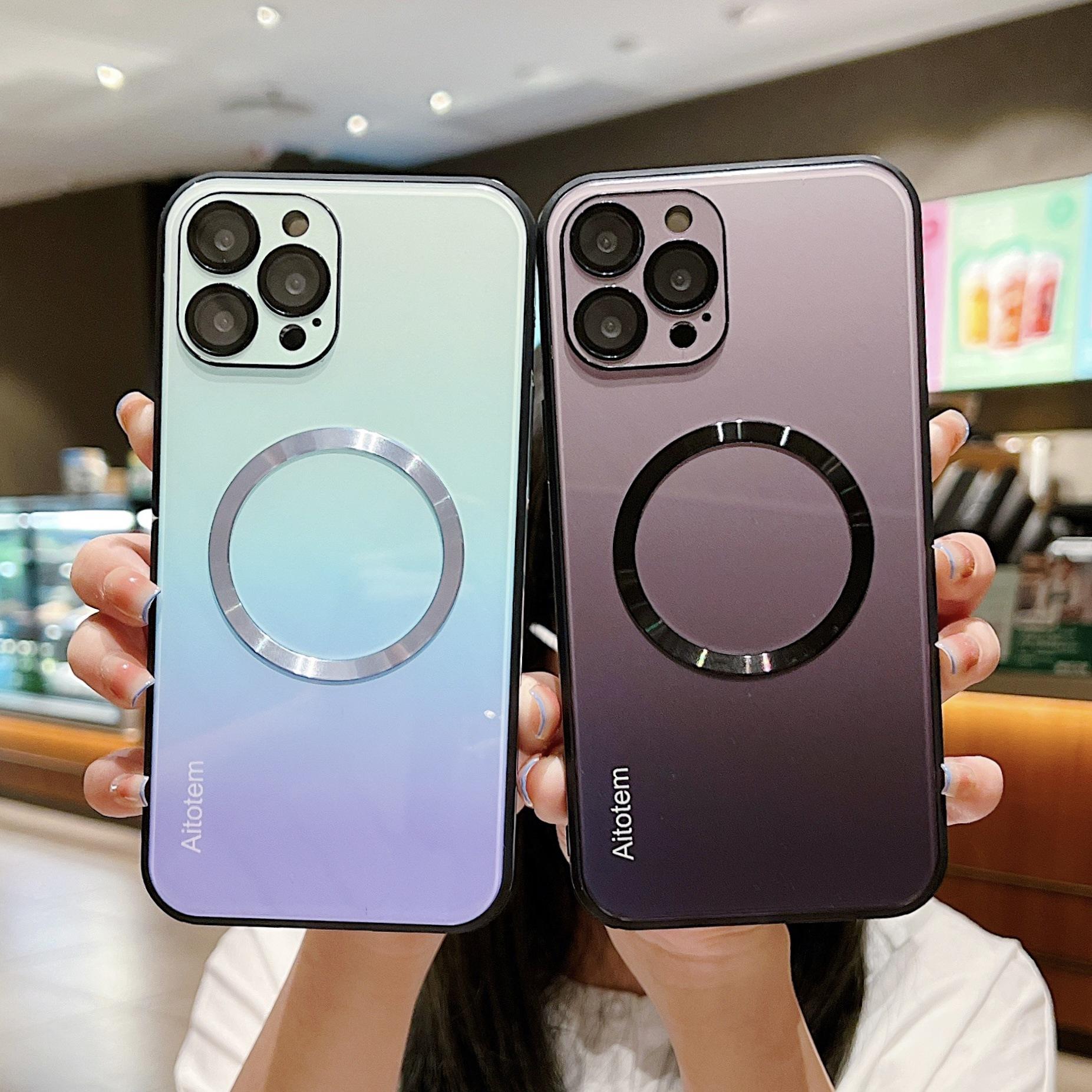 Magnetic Gradient Compatible with iPhone 17 Pro Max Phone Case with Lens Protector New iPhone 16 Full Coverage Hard Case