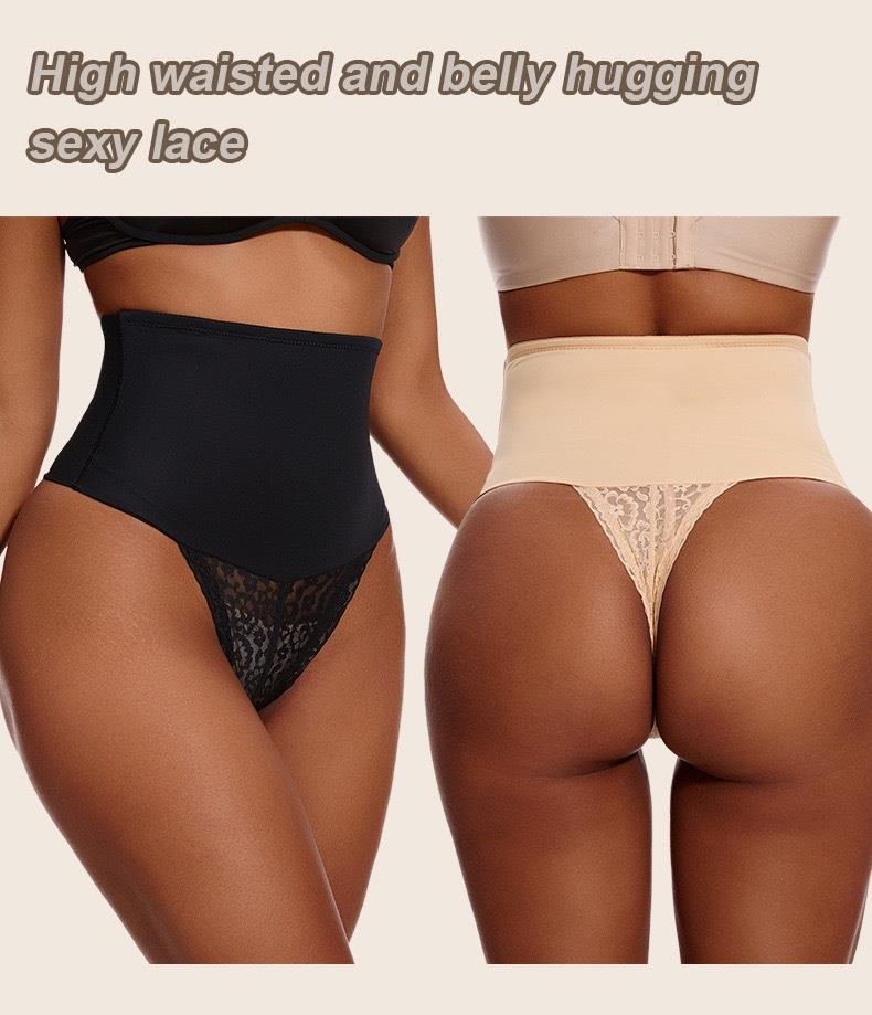 Tummy Control Thong Shapewear for Women High Waist Shaping Underwear Seamless Body Shaper Panties Girdle Womens Thong Shapewear Mid to High Waisted Shaper Thong WN00 High Waist Shaping Pants Plus Size Lace Seamless Waist Shaper