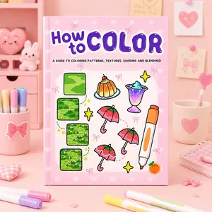 A5 Coloring Techniques Beginner Guide, Cute Pattern Texture Coloring Tutorial, Shadow and Gradient Practice Manual, Adult Stress Relief Painting Gift Book