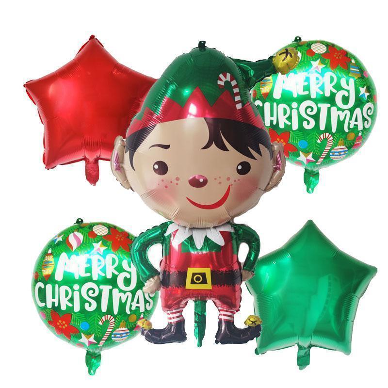 5pcs Merry Christmas Balloons Decoration Cute Snowman Santa Xmas Tree Balloon For New Year 2025 Home Ornaments Globos Noel Gifts