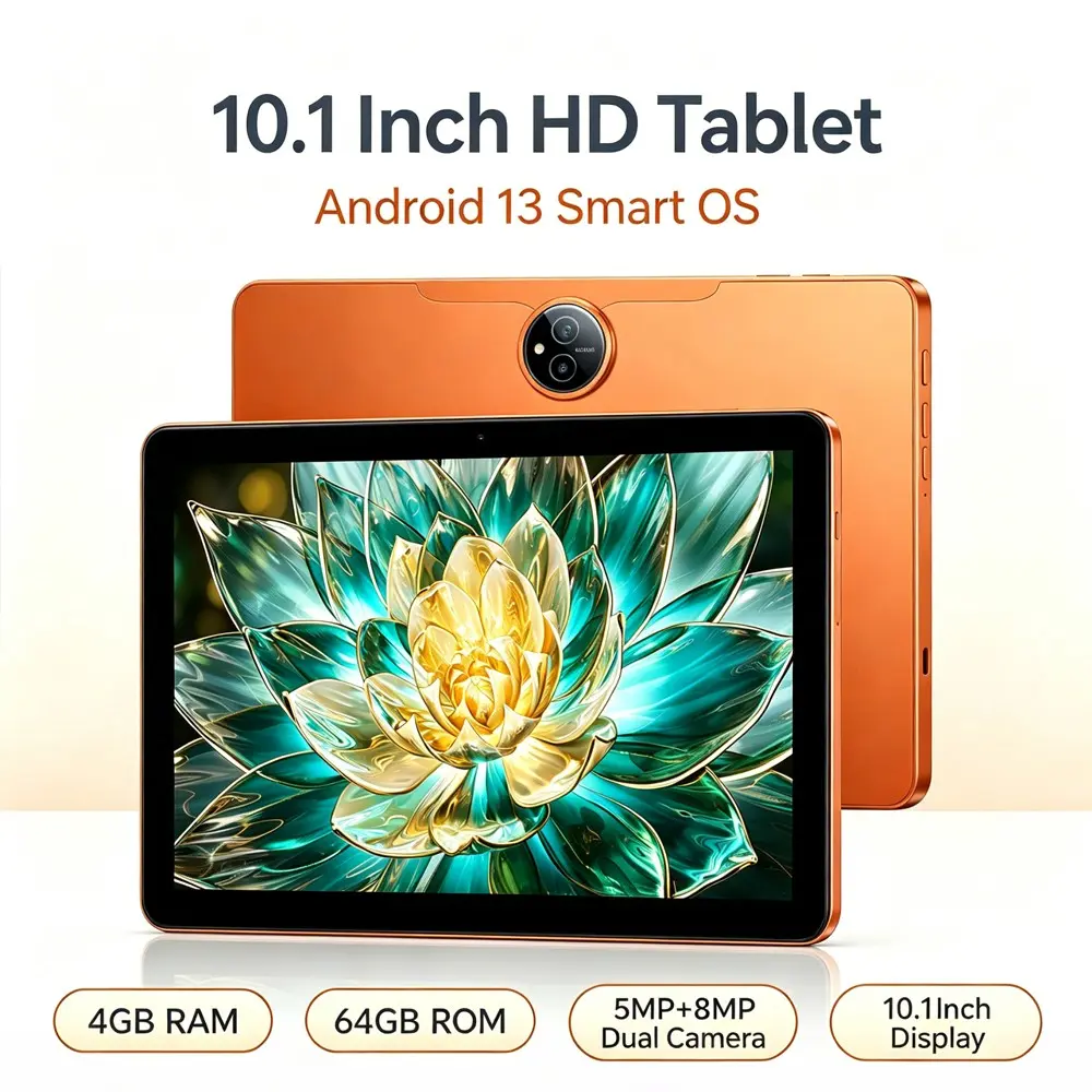 New Android tablet, Android 13 system 4GB RAM 64GB ROM, supports WIFI Bluetooth function, dual cameras, large capacity battery expandable, supports cellular network