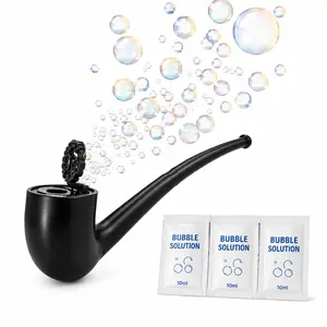 Bubblero Bubble Pipe Toy for Adults Realistic Smoking Pipe Bubble Blower Reusable Funny Novelty Prank Gift Viral TikTok Toy Gag Gift for Men Fathers Day Birthday Christmas White Elephant Gift Stress Relief Desk Toy Party Favor Outdoor Bubble Toy