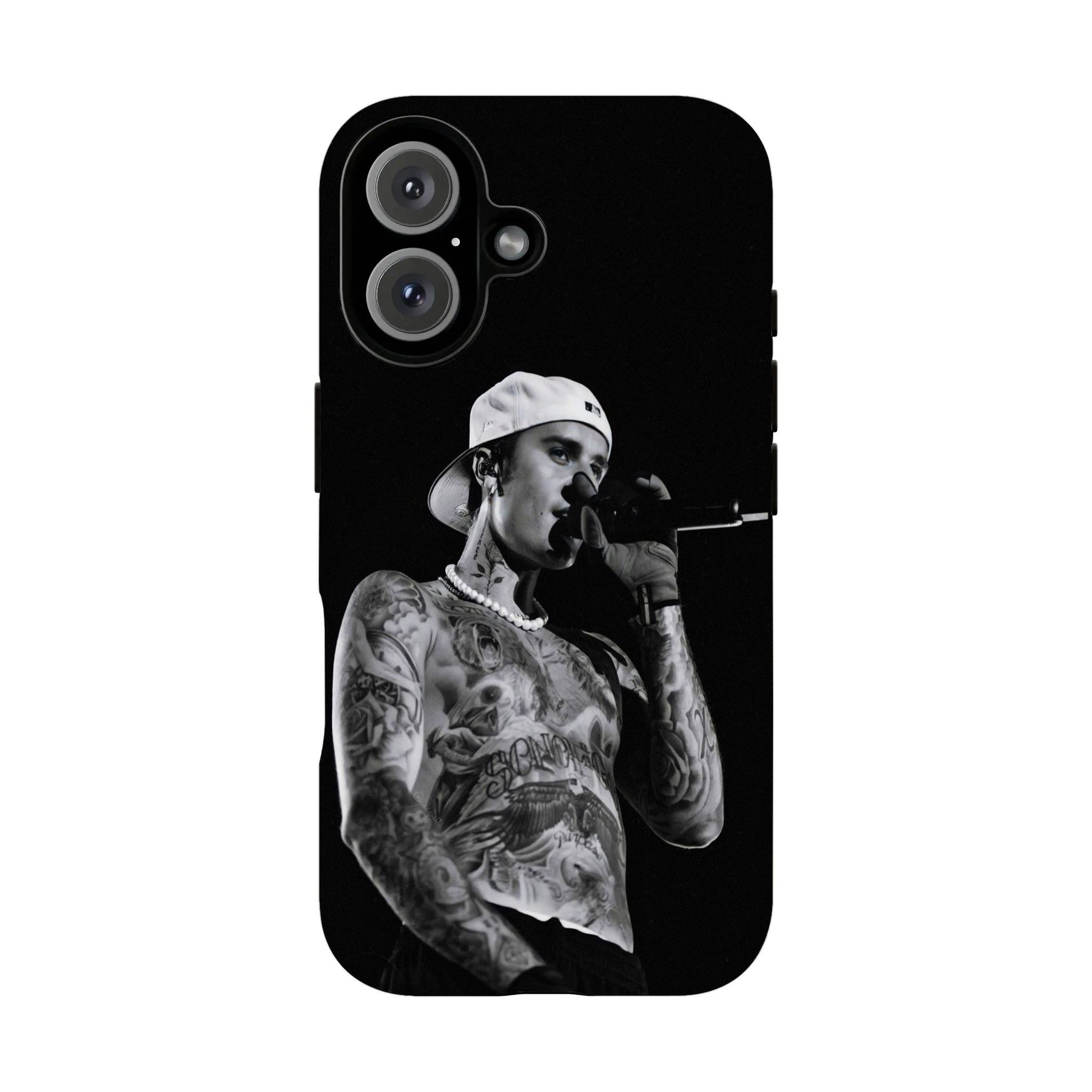 Popular Idol & Retro Artist: Bieber-Themed 2-in-1 Film-Style Phone Case — Compatible with iPhone 12, 13, 14, 15, 16, and 17 Series. This dual-layer protective case features a slim, lightweight hard-shell design and boasts excellent fade-resistant properti