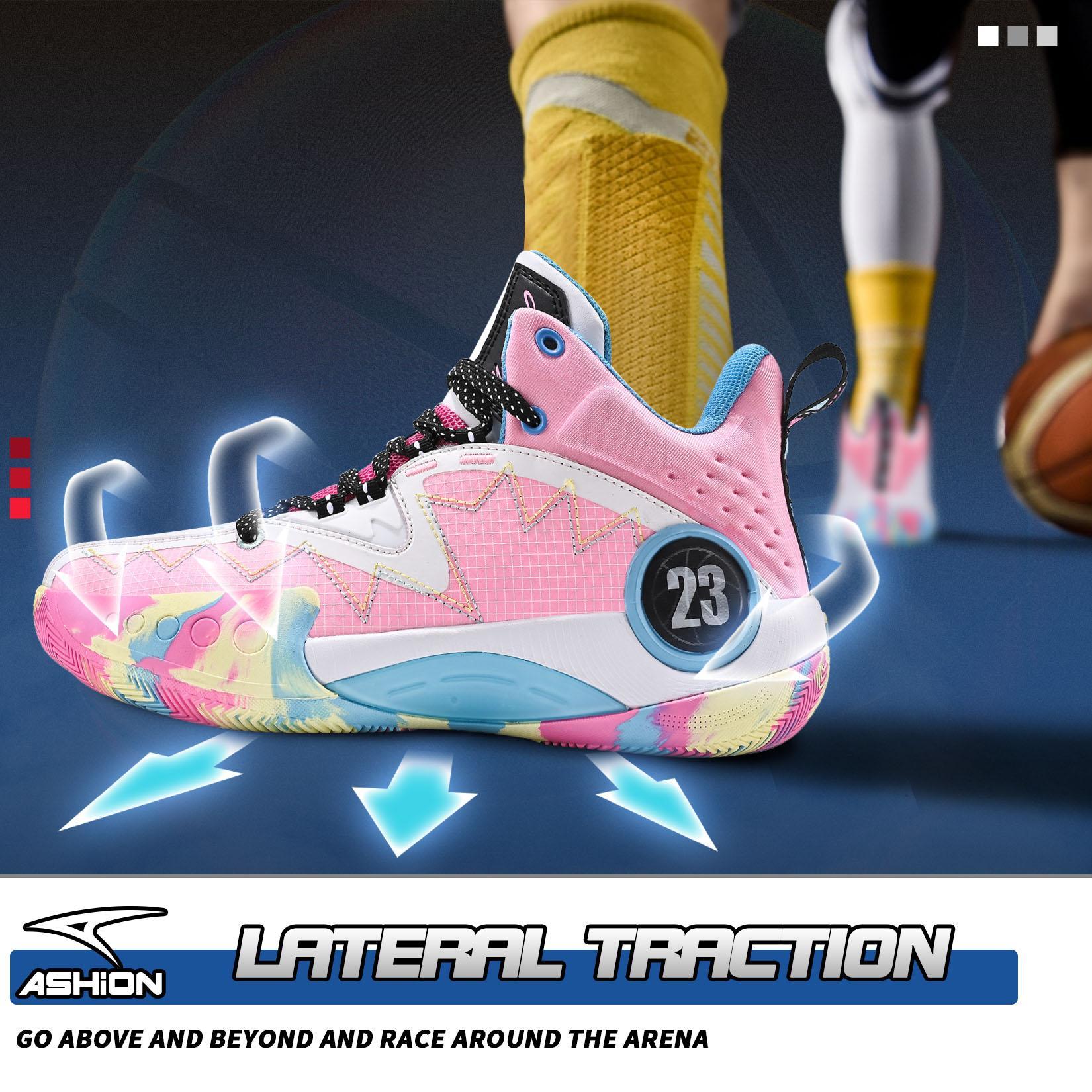 American Streetball Elite High-Top Hoops Shoes, Bold Black White Camo Design, Cushioned Midsole, Durable Court Kicks for Competitive Play