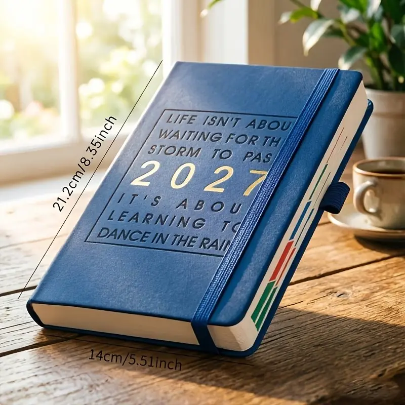 2027 A5 Daily Planner Notebook, One Page Per Day 160 Sheets 320 Pages with Date & Time Mark for Work Record Easy Lookup