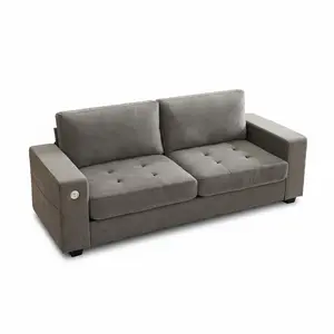 90" Modern Chenille Cloud Couch, 2-Seater Sofa with USB/Type-c Ports, Deep Seat Cushions, Fabric Loveseat Sofa Couch for Small Spaces, Apartments & Living Rooms