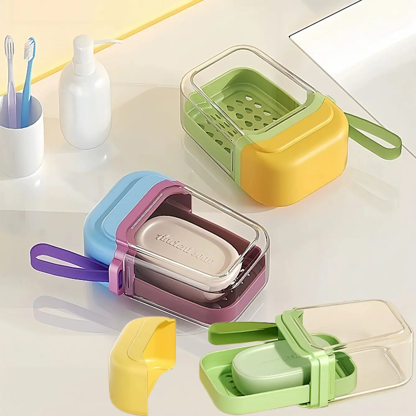 Soap Case Travel Case Leakproof Container with Lid for Travel, Camping, and the Gym; Suitable for Shower, Bath, Bathroom, and Household Supplies
