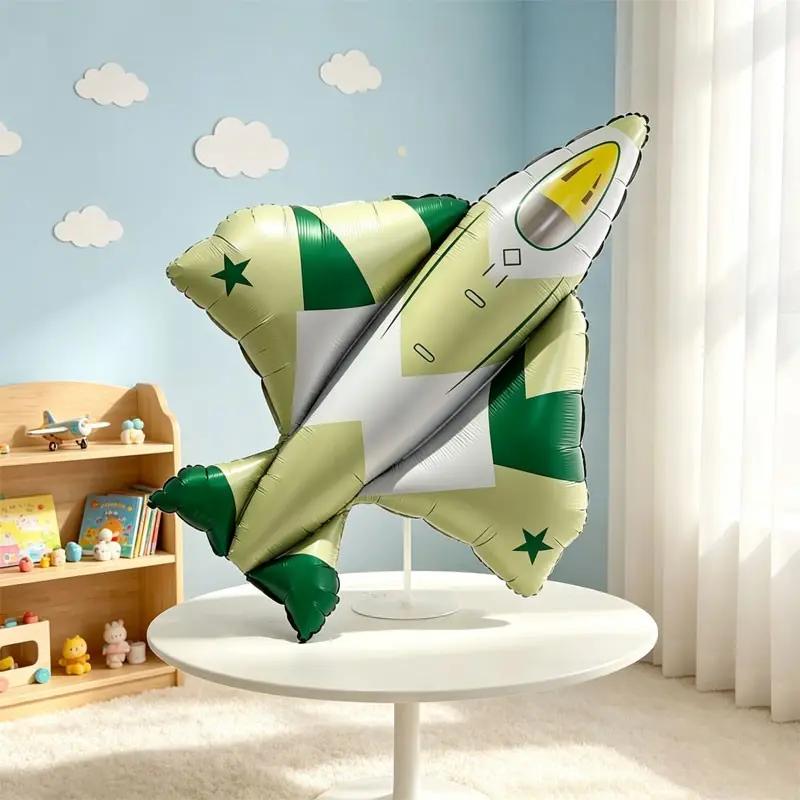 1pcs/2pcs Camouflage Fighter Jet Aluminum Foil Balloons, Perfect for Airplane Theme Birthday Parties, Military Science Events, Kids' Room Decor，Kindergarten-themed parties, themed store setups,adventure-themed activity decorations