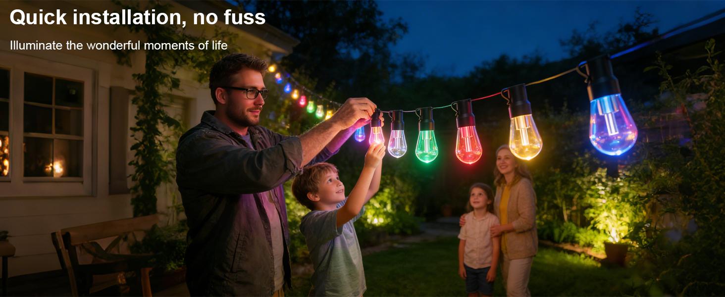 Rcuical RGB+IC Outdoor String Lights Bulbs IP67 Waterproof LED Color Changing Smart App Hanging Shatterproof Light with Remote Controller for Outside, Patio, Backyard, Garden, Party Rcuical RGB+IC Outdoor String Lights Bulbs IP67 Waterproof LED Color Changing Smart App Hanging Shatterproof Light with Remote Controller for Outside, Patio, Backyard, Garden, Party