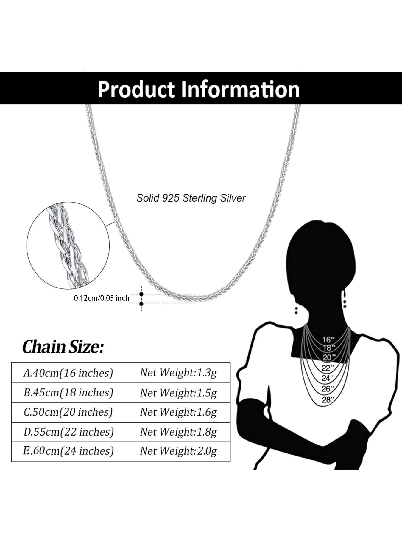 S925 Sterling Silver Women's Elegant Chain Necklace, Fashionable Necklace for Women & Girls, Trendy All-match & Exquisite Jewelry for Birthday Gift