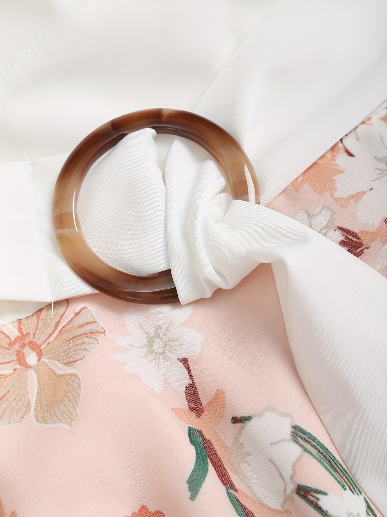 Women's Colorblock & Floral Print Buttons Ruched O-ring Draped Cami Dress, Casual Vintage Fashion Sleeveless Short A Line Dress for Summer, Ladies Clothes for Beach Holiday Vacation, Comfort Womenswear, Tiktop Shop