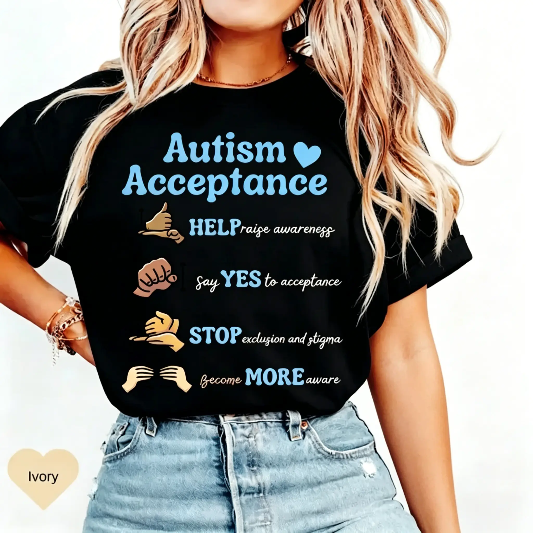 "Autism Aware Acceptance SPED Teacher Support Diversity Month Gift Top" Graphic Unisex Tee |   All-Season Breathable Top