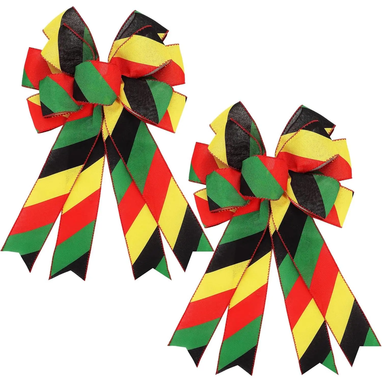 2PCS Black History Month Juneteenth Wreath Bow, 19.7x11.4In Red Yellow Green Black Bows African American Wreath Bows for Kwanzaa Black History Month Juneteenth Home Decor Party Supplies Giftsfidget toys