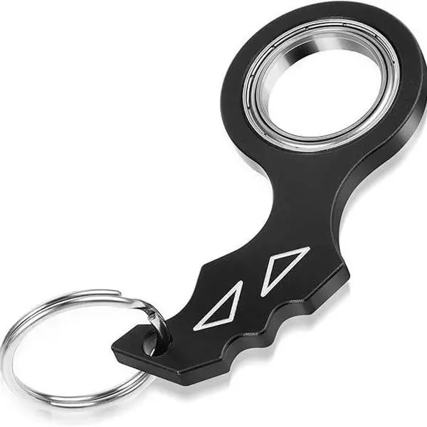 Fidget Spinner Keychain, CNC Aluminum Alloy Fingertip Spinner Toy with Smooth Bearing, Matte Metal EDC Keychain for Focus, Stress Relief, Everyday Carry Gift,karambit spinner fidget