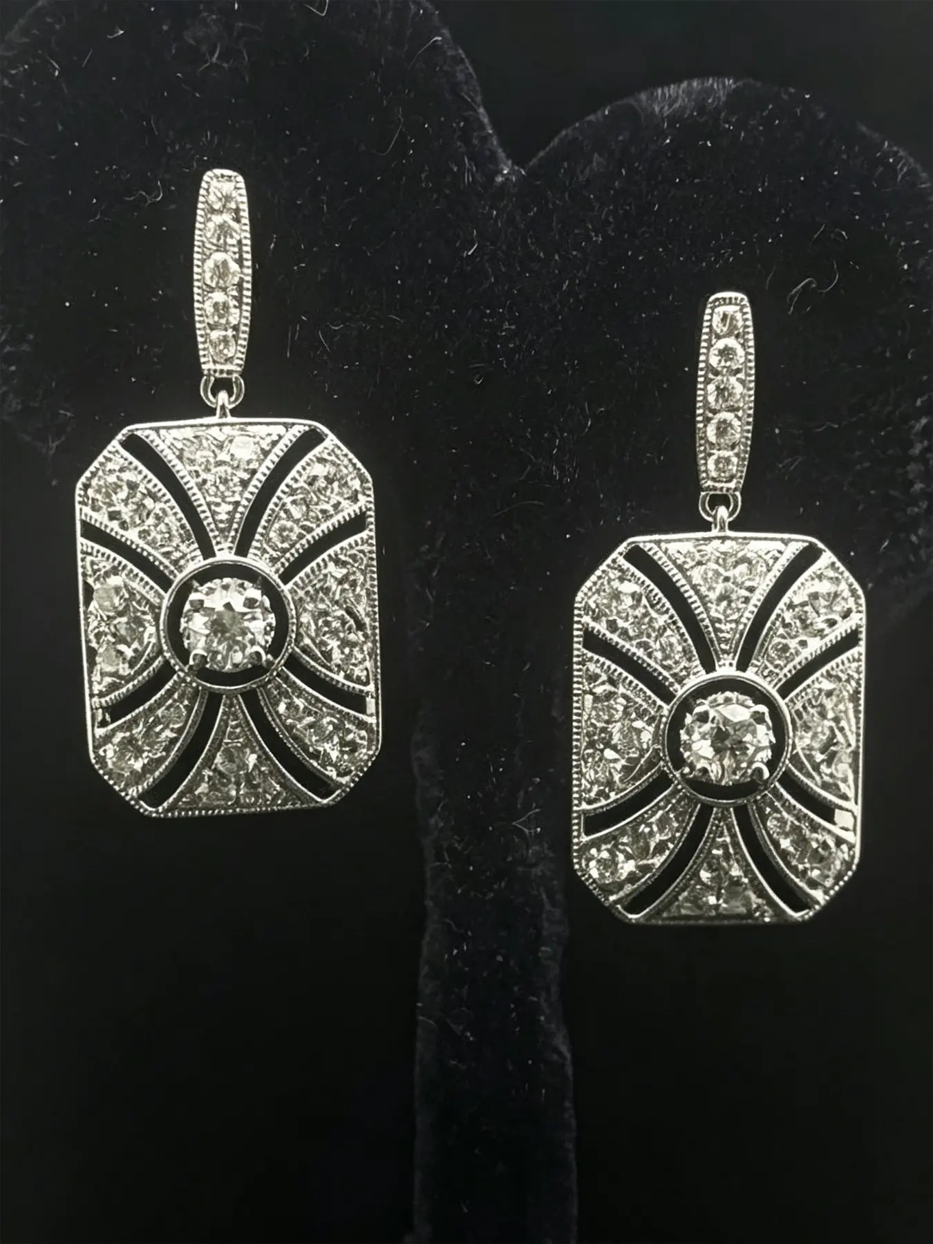 Vintage Geometric Square Copper Zircon Earrings for Women, Elegant Party Evening Jewelry, Chic Gift for Special Occasions