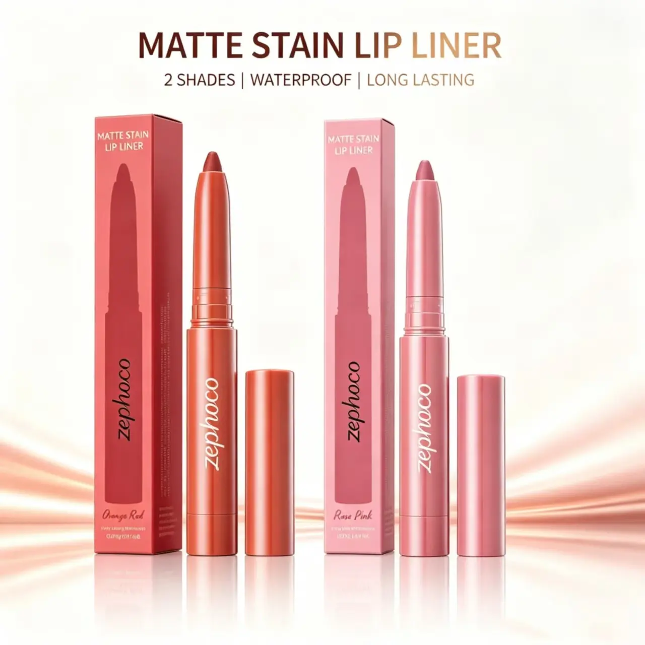 Zephoco Tinted Lip Liner Pencil, Silky Smooth Texture Easy Glide Precise Lip Outline Natural Shade Beginner Friendly Lip Makeup