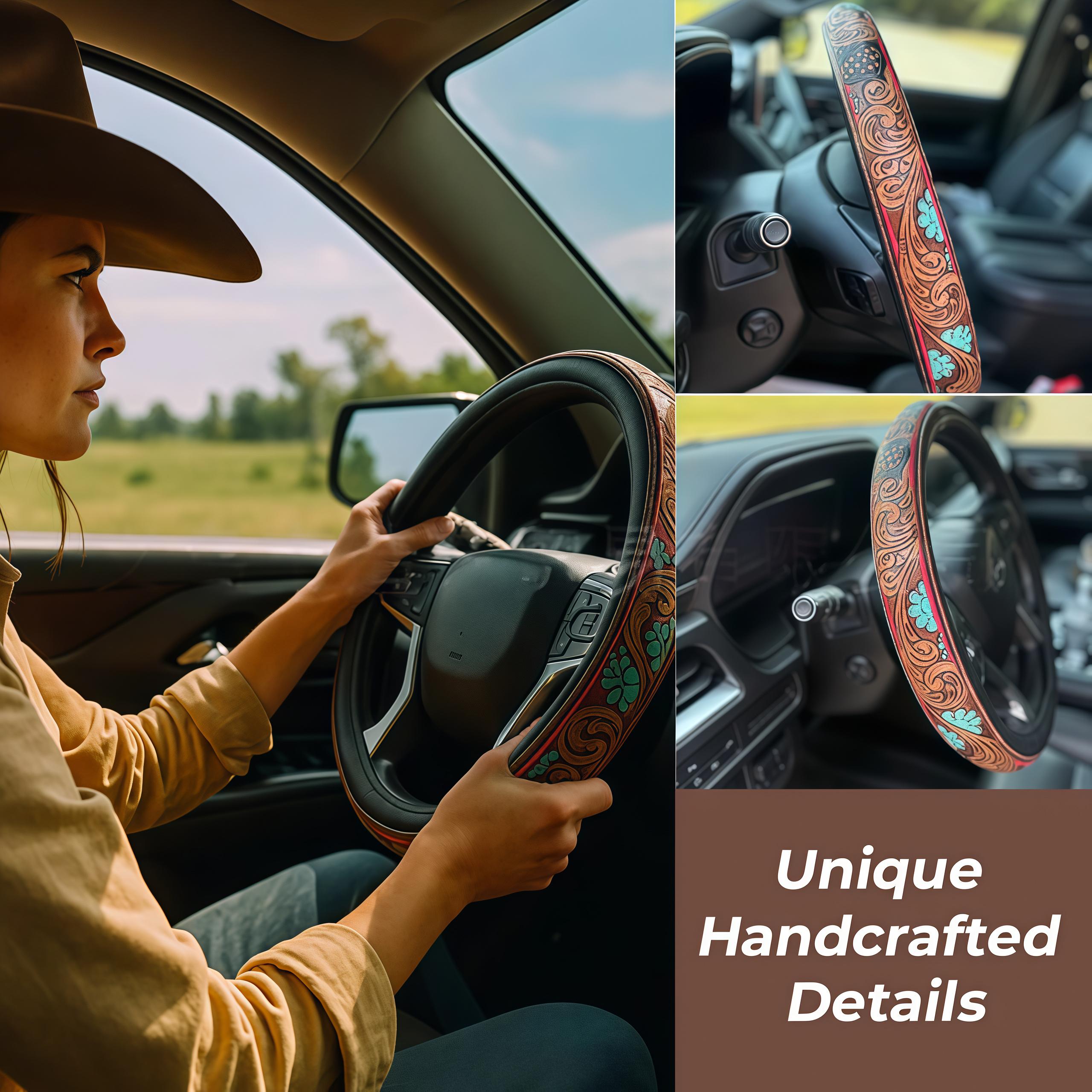 All-Season Breathable Steering Wheel Cover for Cars & Trucks Western Style No Inner Ring Non-Slip Grip Vibrant ed Patterns 14.3-14.6 Inches Diameter Automotive Vehicle Sexy Micro Bikini Magnetic Cap Golf Clip Tour Soft Golf Balls Bag Steeringwheelcover