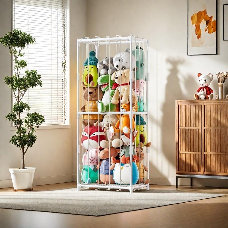 Stuffed Animal Storage Zoo Stuffed Animal Holder Space Save Vertical Stuffed Animals Storage PVC with Elastic Band and Net for Playroom Bedroom Nursery Deals For You Days Organiser Multicolor