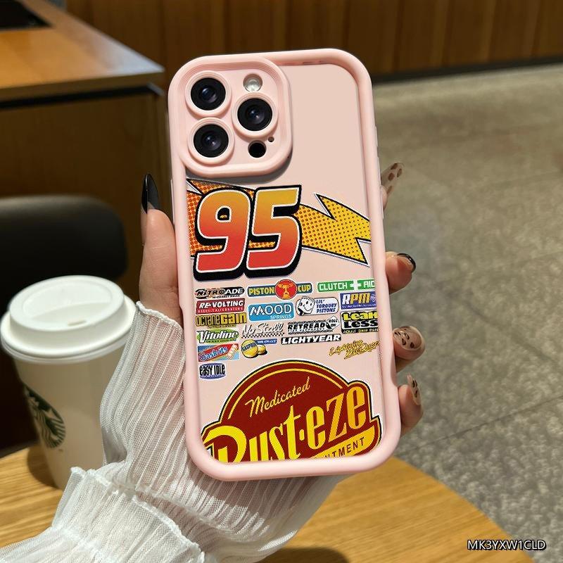 Lightning Mcqueen Pattern Suitable For Iphone And Samsung Galaxy 17 Air 16 Pro Max 15 14 Plus 13 12 11 Xr Xs S25 S24 S23 Tpu Bumper Shock - Absorbing Soft Shell , Silicone Protective Cover , With Safety Rope Protection Phone Case