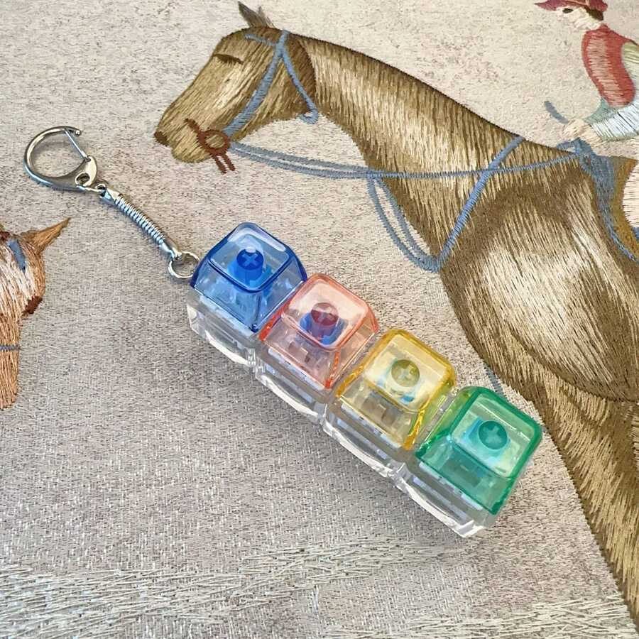 Colorful Mechanical Tester Keychain - Multicolor ABS Block Design for Halloween Thanksgiving Teachers Day Gift - Lightweight & Fun Stress Relief Gadget - Decor Decor Hanging Gift Ornaments Decoration Lightweight Hangable