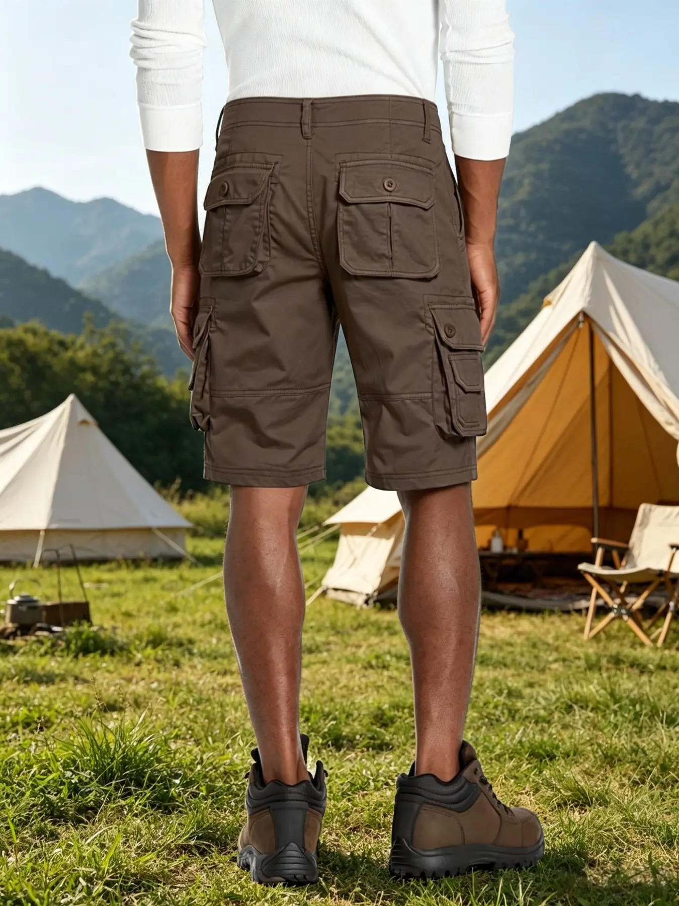 Hardcore Tactical Multi-Pocket cargo shorts for Men, Large Capacity Side Pockets, Durable Outdoor Hiking Camping Pants, Trendy Five-Quarter Work Pants