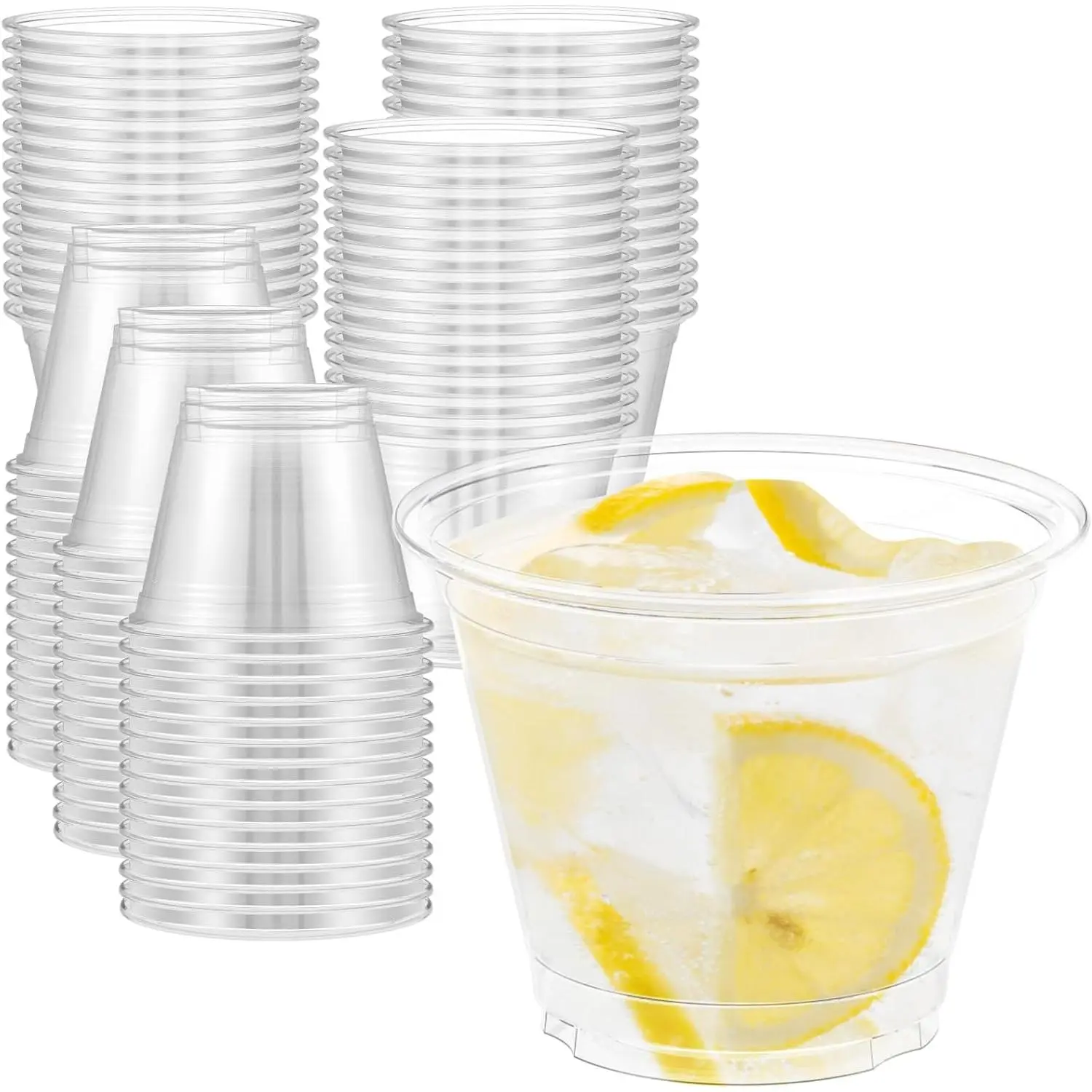 100 Pack 9 oz Clear Plastic Cups, Sturdy &  Safe Disposable Plastic Cups for   Punch