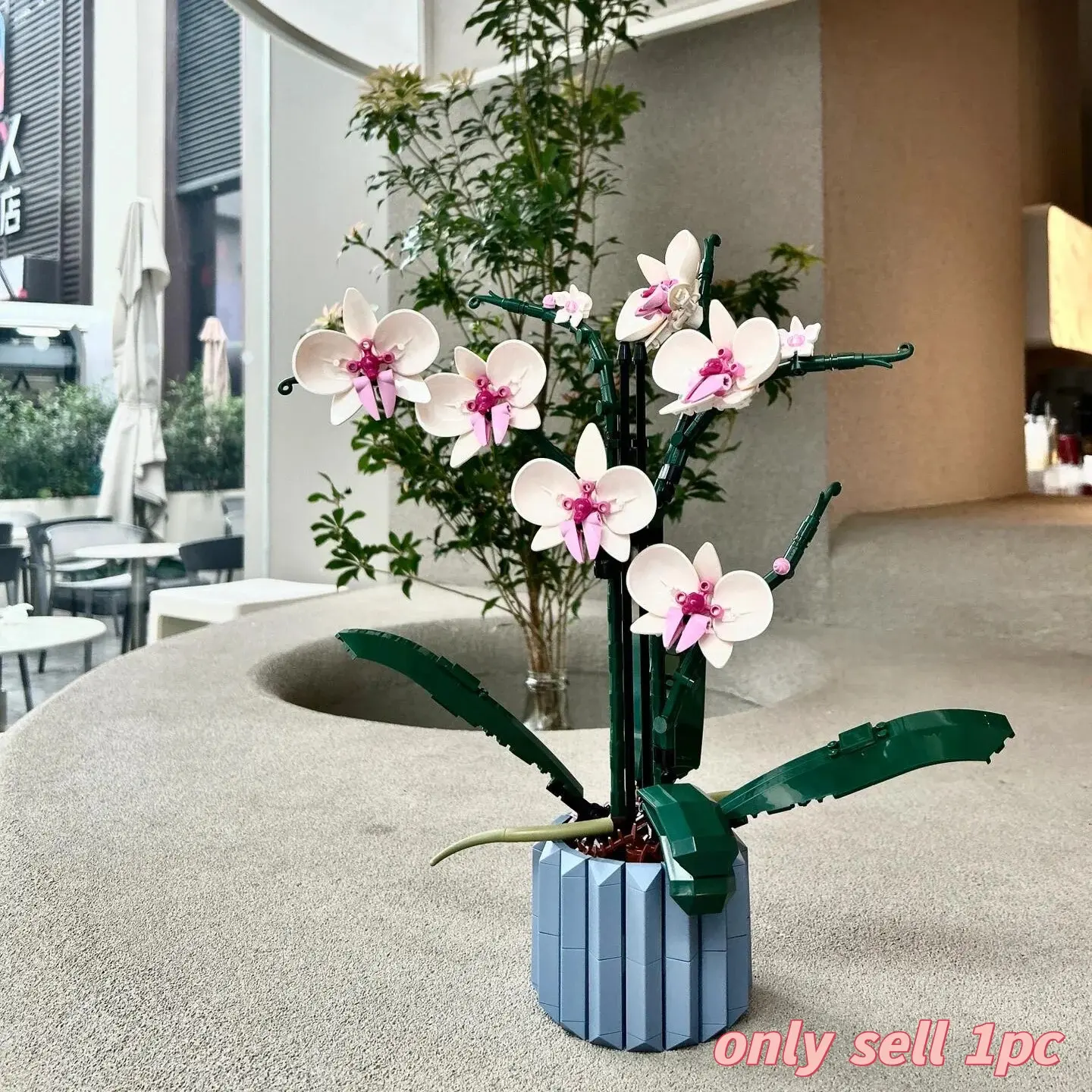 Orchid building block toy model bouquet assembly MOC flower arrangement orchid building block potted plant, girl's birthday gift, home decoration, Valentine's Day gift, plant decoration, holiday gift
