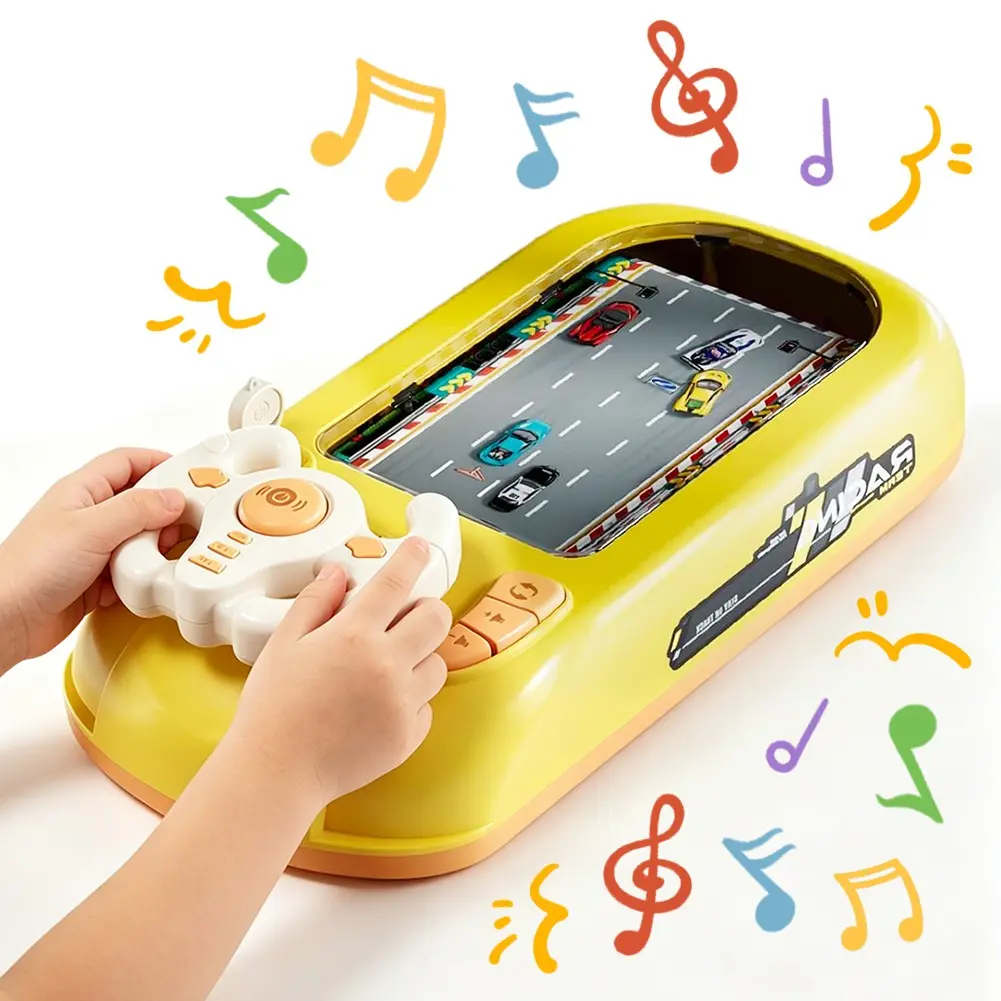 Interactive Educational Steering Wheel Driving Toy, Racing Adventure Car Steering Wheel with Sound and Light, Christmas Birthday Gifts for Kids
