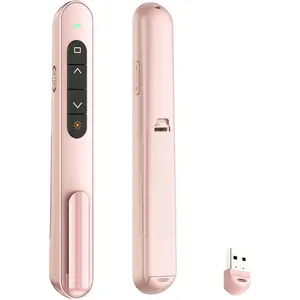 Presentation Clicker with Volume Control, 2.4GHz USB Wireless Presenter Remote, PowerPoint Clicker Slide Advancer Compatible with Mac, Windows, Google Slides, Keynote