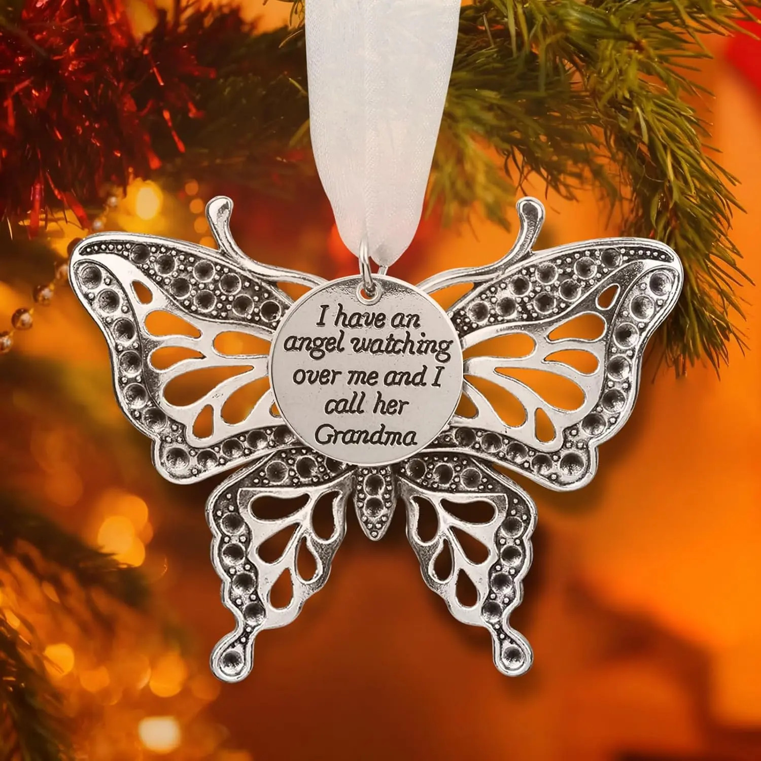 Christmas Memorial Decorations Ornaments - Butterfly in Memory of Loved  Sympathy Gifts for Loss of Loved Dad in Heaven  (Grandma)
