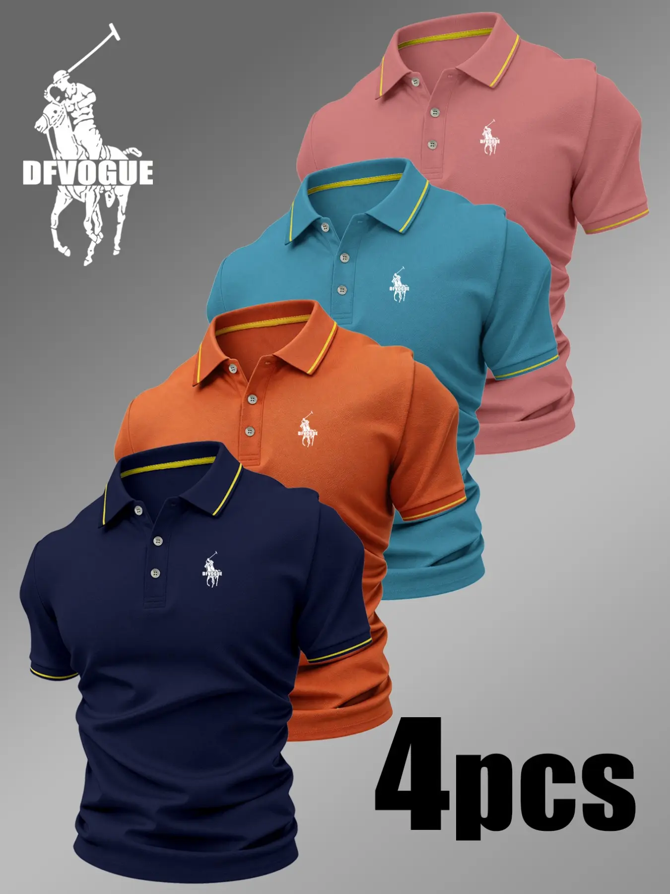 Men's Fitted Polo Shirt, Geometric Pattern, Casual Style, Breathable and Comfortable, Four Seasons Wear, High-Quality Material